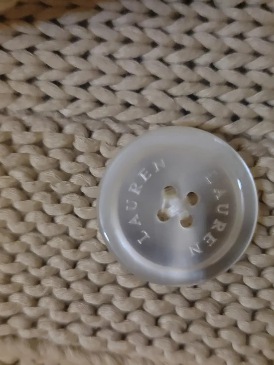Lauren Ralph Lauren Cream Knit Button-Up Jacket - Picture 4 of 4